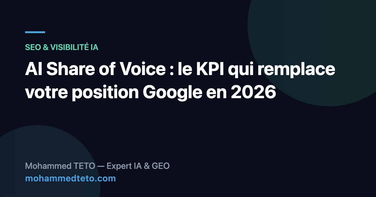 AI Share of Voice : mesurer sa part de citations dans les réponses IA