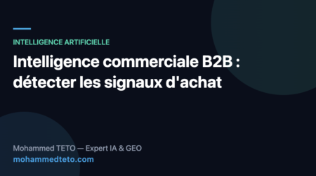 Intelligence commerciale B2B : détection des signaux d'achat par l'IA