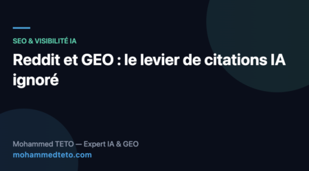 Reddit GEO : le levier de citations IA que personne ne travaille