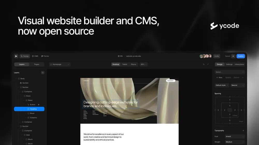 Ycode — outil design